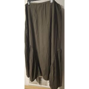 CP Shades Sausalito Womens Long Skirt Large Brown A-Line Cotton Lagenlook Boho